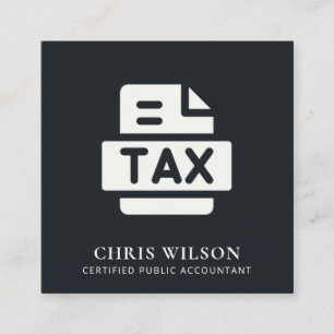 CARTE DE VISITE CARRÉ ICÔNE PRÉPARER DE L'AGENT DE DÉCLARATION DE TAXE M