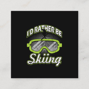 Carte De Visite Carré Id Rar Be Skiing Funny Sports D'Hiver Goggings S