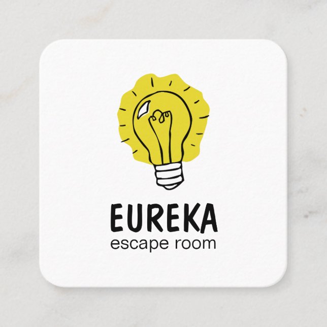 Carte De Visite Carré Idée d'ampoule (Devant)