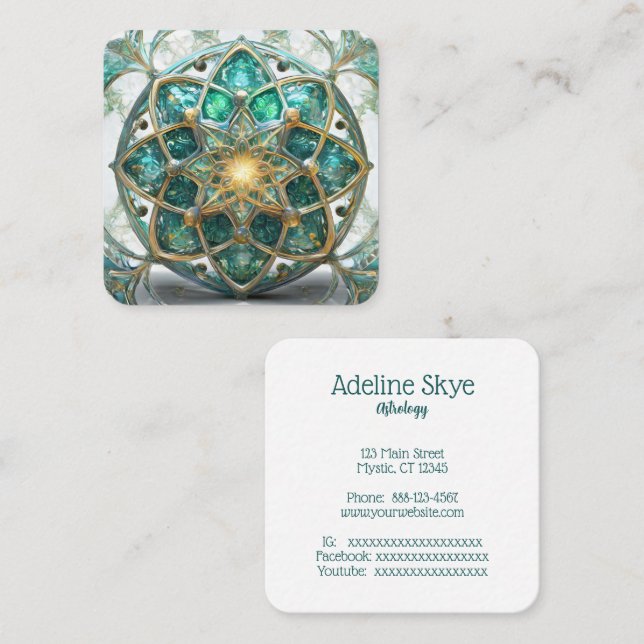 Carte De Visite Carré Image mystique (Devant / Derrière)