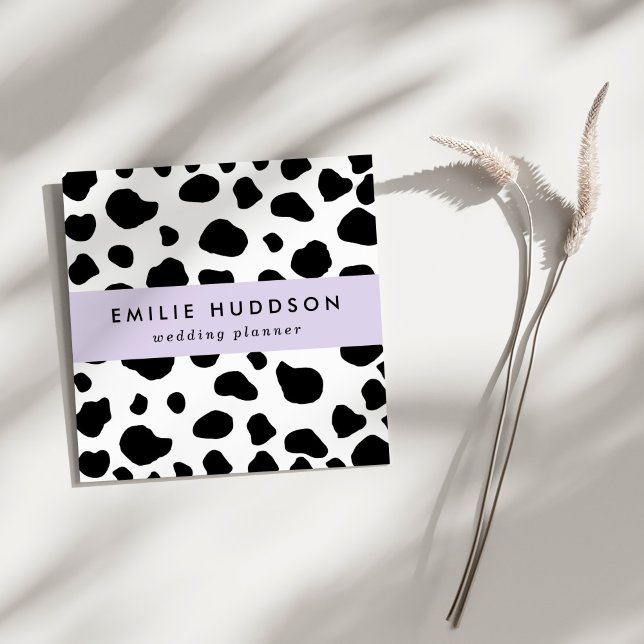 Carte De Visite Carré Impression De Vache, Motif De Vache, Spots De Vach (Créateur téléchargé)