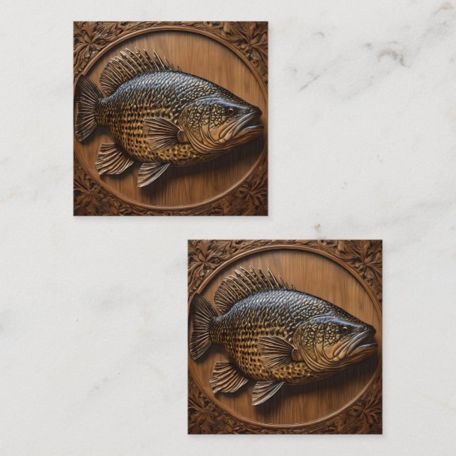 Carte De Visite Carré Impression textuelle 3D Australian Murray Cod, (Devant / Derrière)