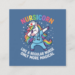 Carte De Visite Carré Infirmière licorne énergie lumineuse et magique