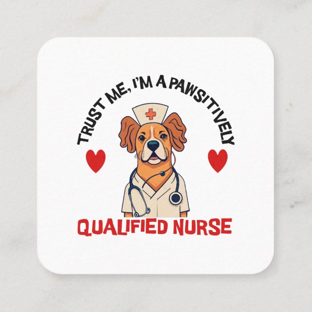 Carte De Visite Carré Infirmière Qualifiée Pawsitively (Dos)
