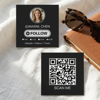 Carte De Visite Carré Influencer Réseaux Sociaux UI Carré Style TikTok Q