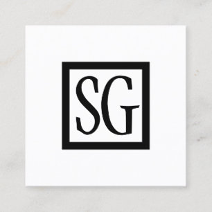 Carte De Visite Carré Initiales de boîte - Carré
