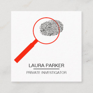 Carte De Visite Carré Inspecteur de la sécurité de l'enquêteur sur l'imp