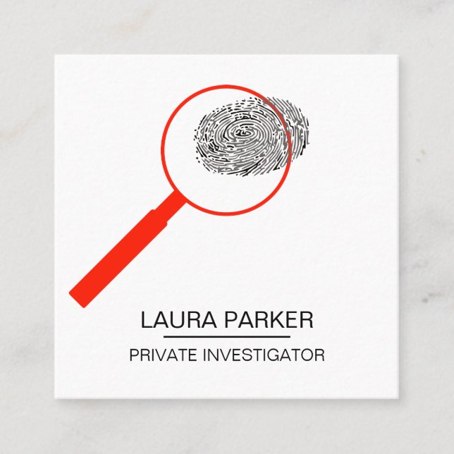 Carte De Visite Carré Inspecteur de la sécurité de l'enquêteur sur l'imp (Devant)