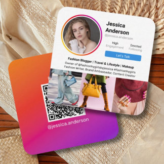 Carte De Visite Carré Instagram connect with us social media