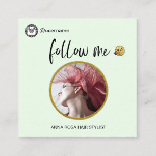 Carte De Visite Carré *~* INSTAGRAM - Icônes des médias sociaux Code Q