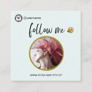 Carte De Visite Carré *~* INSTAGRAM Icônes Emoji QR code Social Media S