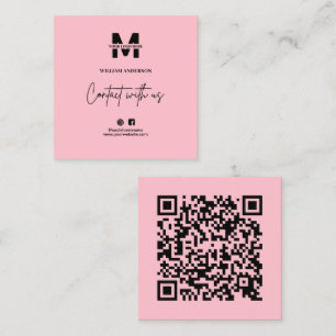 Carte De Visite Carré Instagram pour petites entreprises Facebook QR Cod