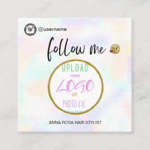 Carte De Visite Carré *~* INSTAGRAM QR Code - LOGO SUR LES RÉSEAUX SOCI