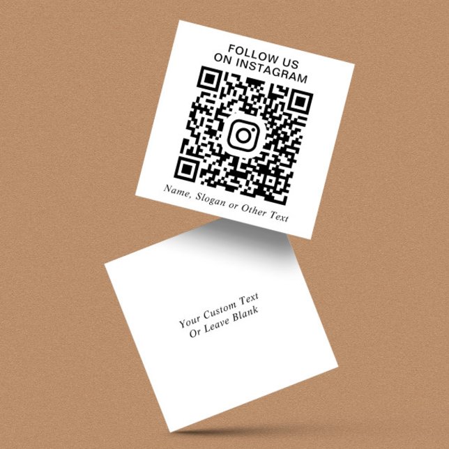 Carte De Visite Carré Instagram QR Code Promotionnel (Capture attention, make connections, and leave a lasting impression with our modern QR business card)