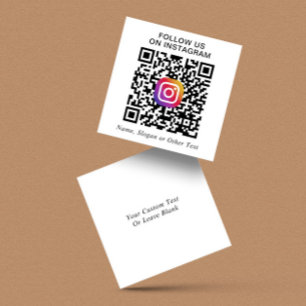 Carte De Visite Carré Instagram QR Code Promotionnel