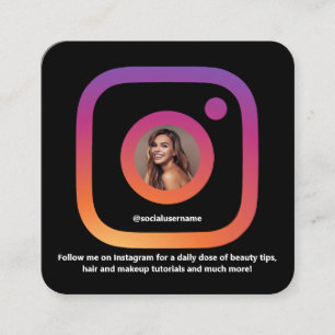 Carte De Visite Carré Instagram Style tendance médias sociaux QR Code