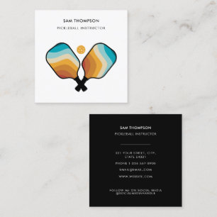 Carte De Visite Carré Instructeur de basketball de pagayage de balle rét