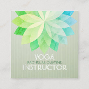 Carte De Visite Carré Instructeur de méditation YOGA Studio Mandala colo