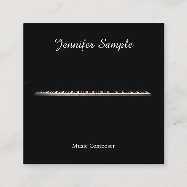 Carte De Visite Carré Instructeur de musique enseignant Élégant Modèle m (Devant)