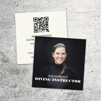 Carte De Visite Carré Instructeur de plongée sous-marine Fitness Entraîn
