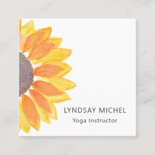 Carte De Visite Carré Instructeur de Yoga Floral