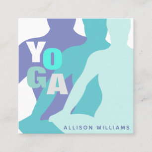 Carte De Visite Carré Instructeur de Yoga Sérénité - Pratique de Yoga