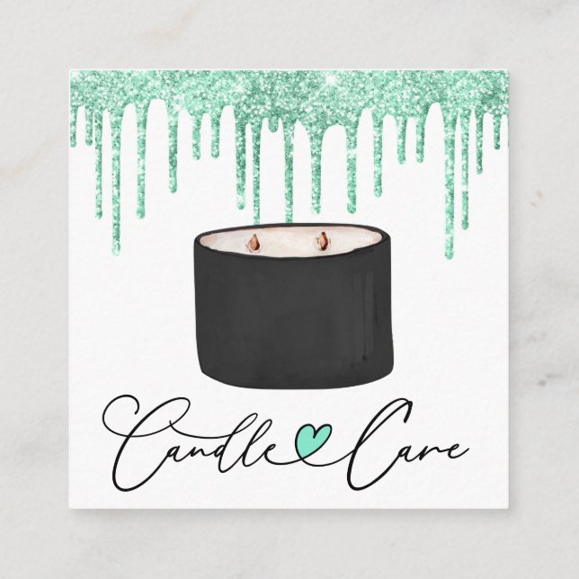 Carte De Visite Carré Instructions pour l'entretien des bougies Merci cl (Dos)