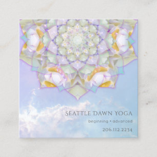 Carte De Visite Carré Instructrice de yoga moderne du mandala du lotus b