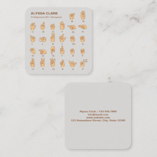 Carte De Visite Carré Interprète ASL