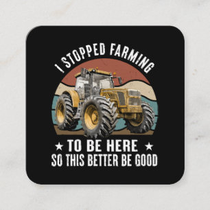 Carte De Visite Carré J'Ai Arrêté D'Agricole Pour Être Ici Pour Que Ça M