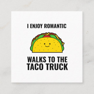 Carte De Visite Carré J'aime les promenades romantiques à taco camion dr