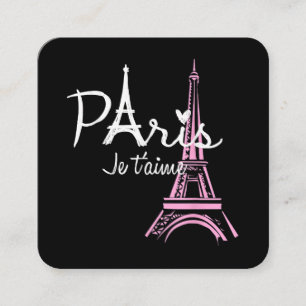 Carte De Visite Carré J'aime Paris Tour Eiffel France Souvenir Français