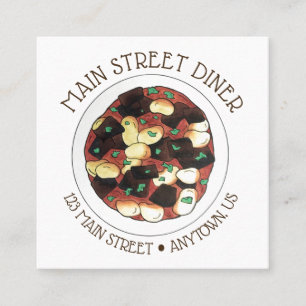 Carte De Visite Carré Jamaïcain Restaurant Oxtail et gros haricots Stew