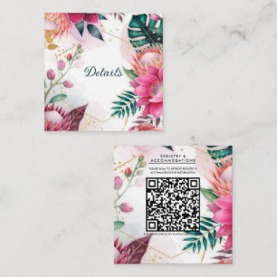 Carte De Visite Carré Jardin de poussière d'étoiles tropical paradis flo