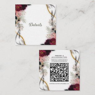 Carte De Visite Carré Jardin de pruniers en velours Floralité verdure Dé