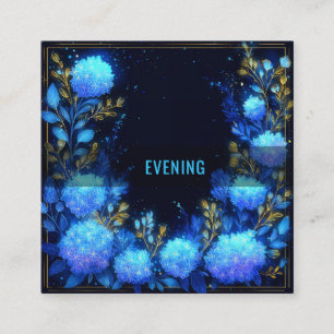 Carte De Visite Carré Jardin Floral Magique de Minuit