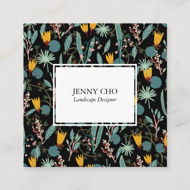 Carte De Visite Carré Jardin Paysage Jardinage Plante Cool moderne (Devant)