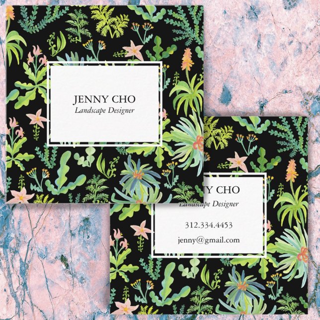 Carte De Visite Carré Jardin Paysage Jardinage Plante Cool moderne (Créateur téléchargé)