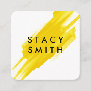 Carte De Visite Carré Jaune brossé