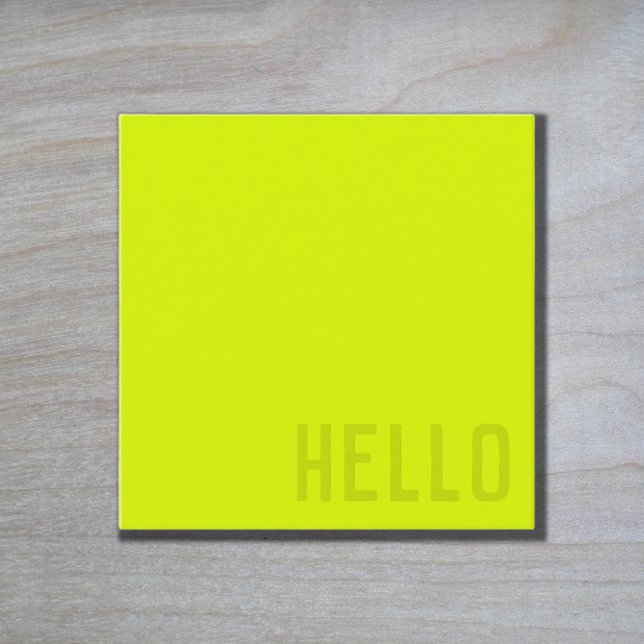 Carte De Visite Carré jaune fluorescent -  BONJOUR (Créateur téléchargé)