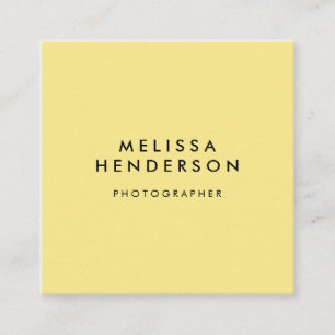 Carte De Visite Carré Jaune moderne professionnel minimaliste