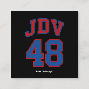 Carte De Visite Carré JDV 48 Rétro Style Varsity Monogramme Vintage Spor