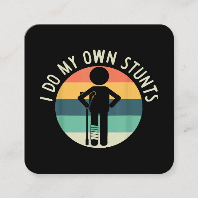 Carte De Visite Carré je fais mes propres cascades (Devant)