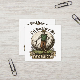 Carte De Visite Carré Je préférerais jouer au golf