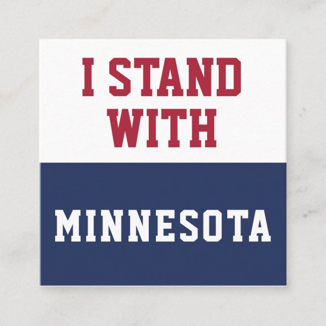 Carte De Visite Carré Je suis avec Minnesota  (Devant)