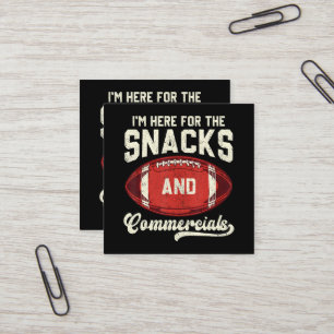 Carte De Visite Carré Je suis ici pour les snacks et les publicités de f