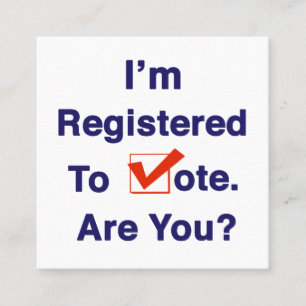 Carte De Visite Carré Je suis inscrit au vote 2026