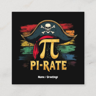 Carte De Visite Carré Je suis un pirate de la journée Pi, une aventure m