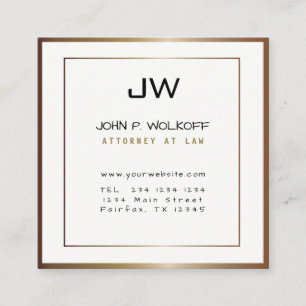 Carte De Visite Carré Je vue ! Mandataire de minimaliste de MONOGRAMME