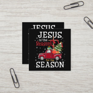 Carte De Visite Carré Jésus est la raison de la saison de la foi chrétie